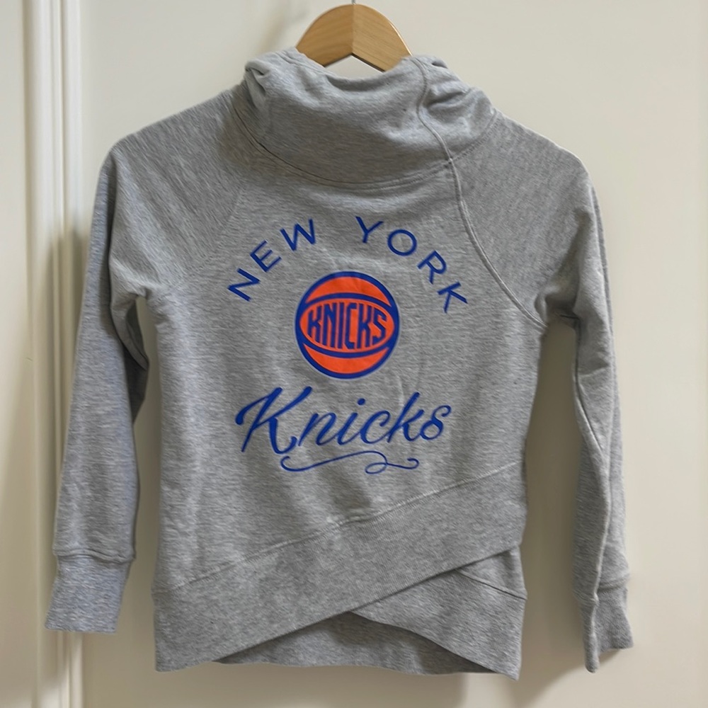 NBA New York Knicks Gray Hoodie with Blue and Orange Logo